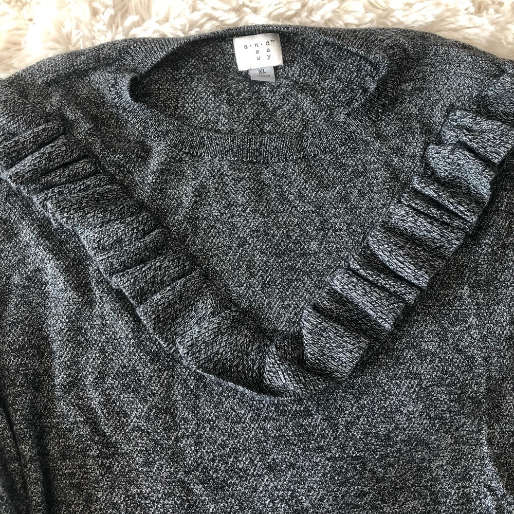 🌵A New Day | Gray Ruffle Neck Sweater - Picture 5 of 8